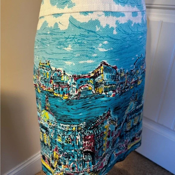 Talbots Venice Scenic Print Women A-line Skirt - Picture 3 of 5